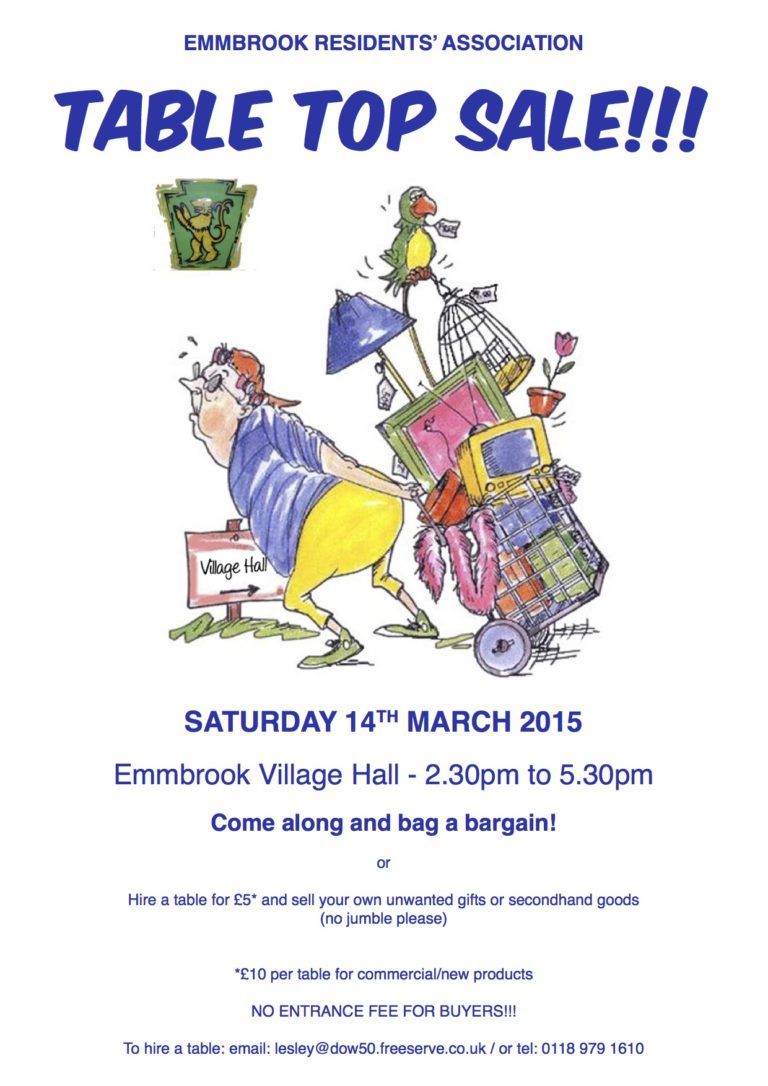 TableTopSaleFlyer Emmbrook Residents Association